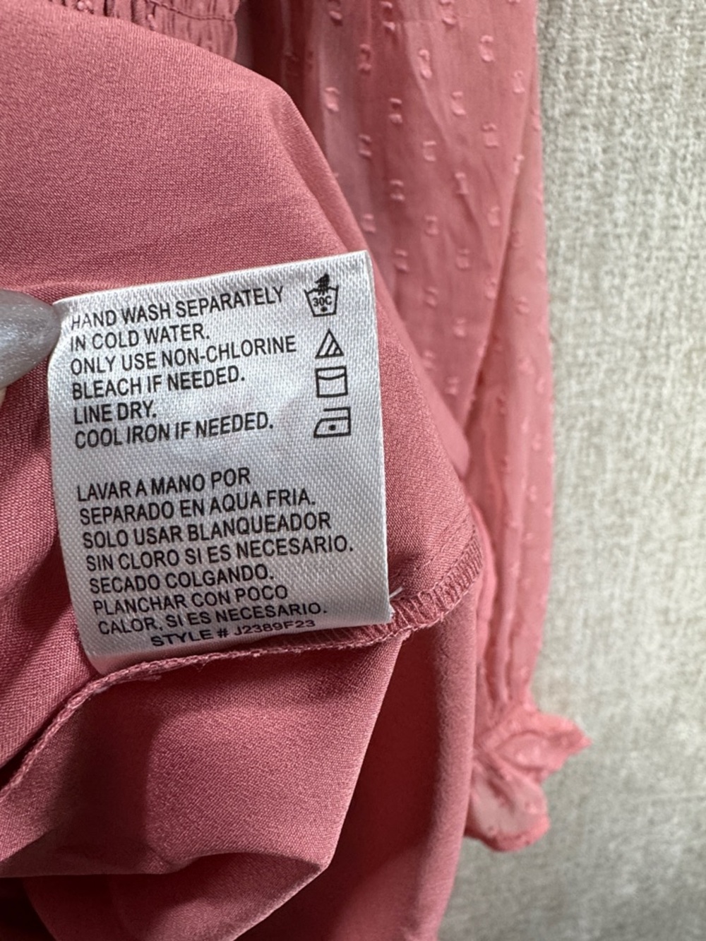 NWT Patrons of Peace Mulberry Pink Smocked Swiss Dot Mini Dress Size Small - Picture 9 of 10